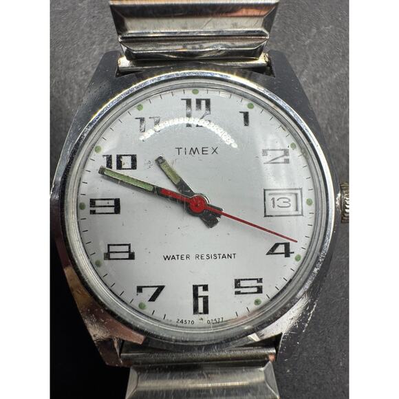 VTG 1977 Timex Sprite Mechanical Watch Rare Version 24570 02577 Stretch Band main image 8